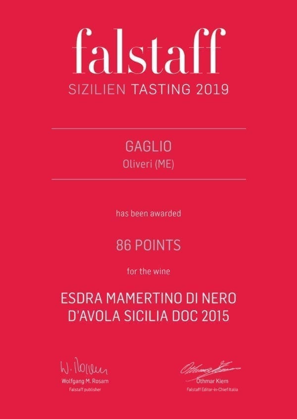 Premio Falstaff 2019 Gaglio Vignaioli